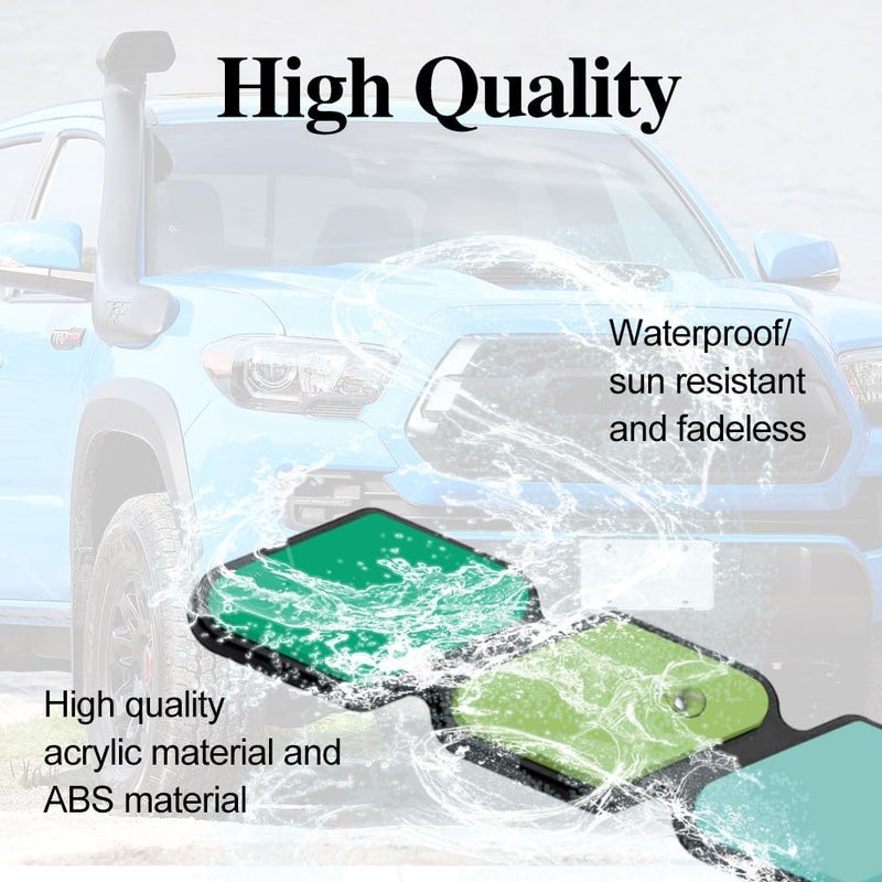 CHRYMUM TRD Grille Decor Badge, 3-Color Upgrade Emblem, Grille Insert Trims, Tri-Color Grille Badge Emblem Car Decoration Accessories Fit for Tacoma 4Runner Tundra Sequoia Rav4 Highlander (Green Blue) - Image 4
